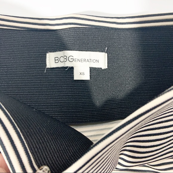 BCBGeneration Tan/Black Striped BodyCon Mini Skirt - Picture 3 of 4